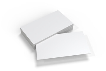 Modern business card mockup on the stack with front and back isolated. Template design for presentation branding identity, namecard, gift card, invitation, game card, greeting card, stationery, ads
