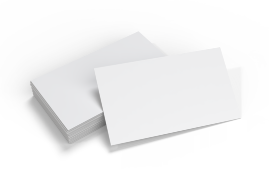 Modern business card mockup on the stack with front and back isolated. Template design for presentation branding identity, namecard, gift card, invitation, game card, greeting card, stationery, ads