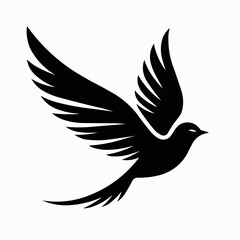 Flying beautiful bird silhouette vector