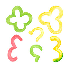 Obraz premium Hand drawn watercolor pepper slices. Illustration of food isolated on white background. Can be used for label, card, scrapbook and other printed products.