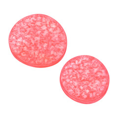 Hand drawn watercolor salami slices. Illustration of food isolated on white background. Can be used for label, card, scrapbook and other printed products. © Aleksandra Shvetsova
