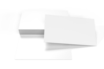Modern business card mockup on the stack with front and back isolated. Template design for presentation branding identity, namecard, gift card, invitation, game card, greeting card, stationery, ads