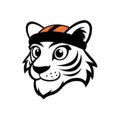 Tiger athlete head mascot