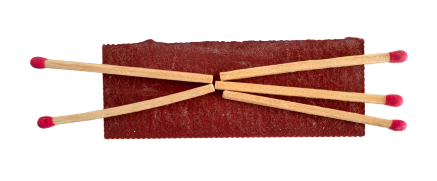 allumettes sur grattoir, PNG fond transparent