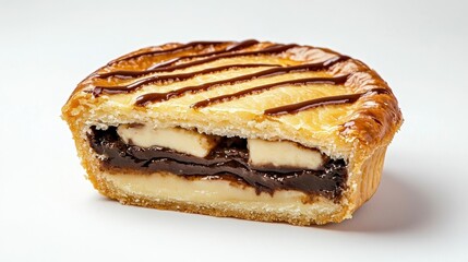 Delicious chocolate banana pastry dessert slice