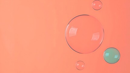 Bubbles on Coral Background