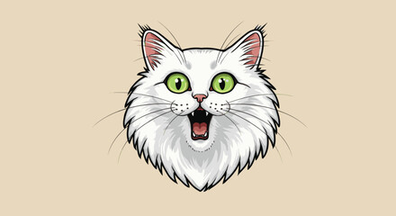 Shocked Fluffy White Cat