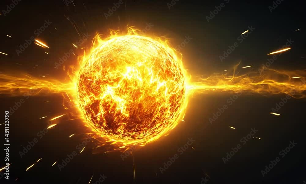 Wall mural floating spheres of energy pulsating with rhythmic glowing flashes in abstract motion made with gene