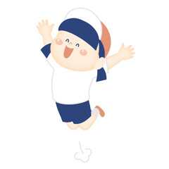 Fototapeta premium ジャンプする体操服の女の子