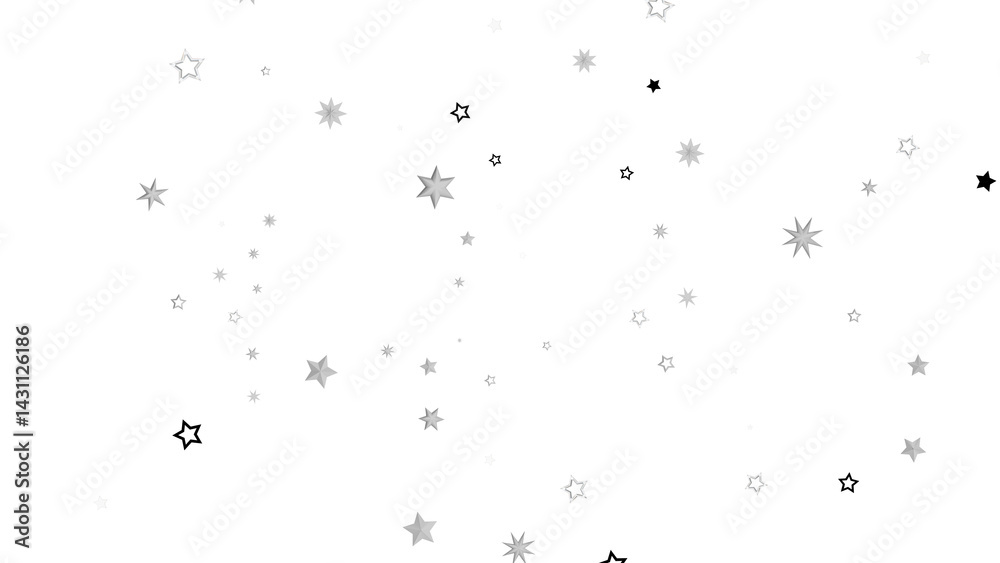 Aufkleber An abstract image featuring white stars scattered against a black background. The stars are arranged in a random pattern, creating a sense of movement and energy.