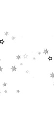 A digital illustration of scattered silver stars on a black background. The stars are of different sizes and create a sparkly, glittering effect.