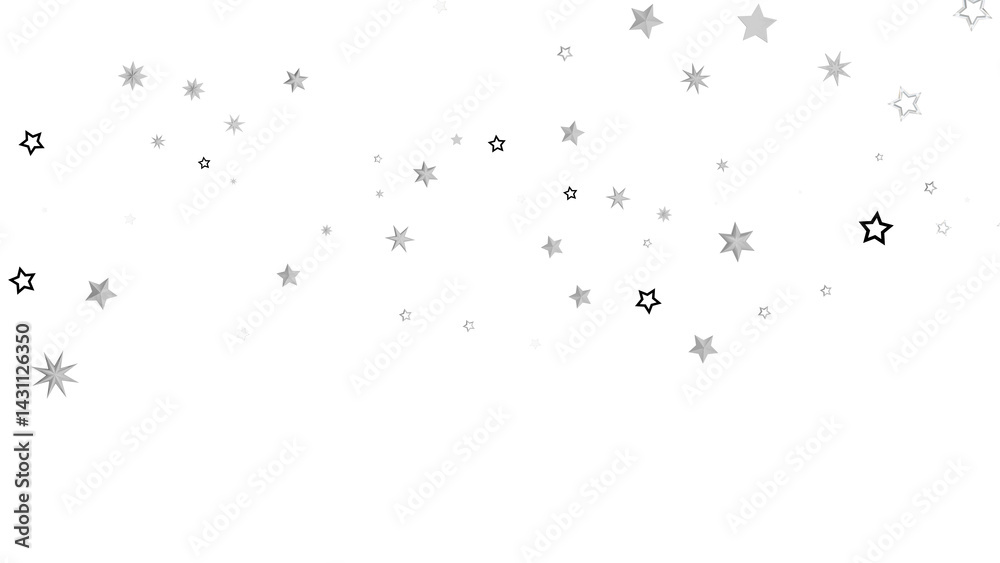 Poster A simple yet beautiful abstract image with white stars scattered across a black background. The twinkling stars create a sense of wonder and magic.