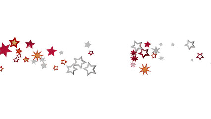 Beautiful celebratory background with scattered stars in red, silver, and orange. Perfect for holidays!