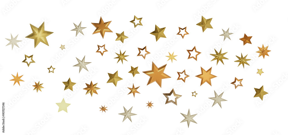 Aufkleber A beautiful image of gold stars on a black background. The stars are arranged in a random pattern, creating a sense of movement and energy.