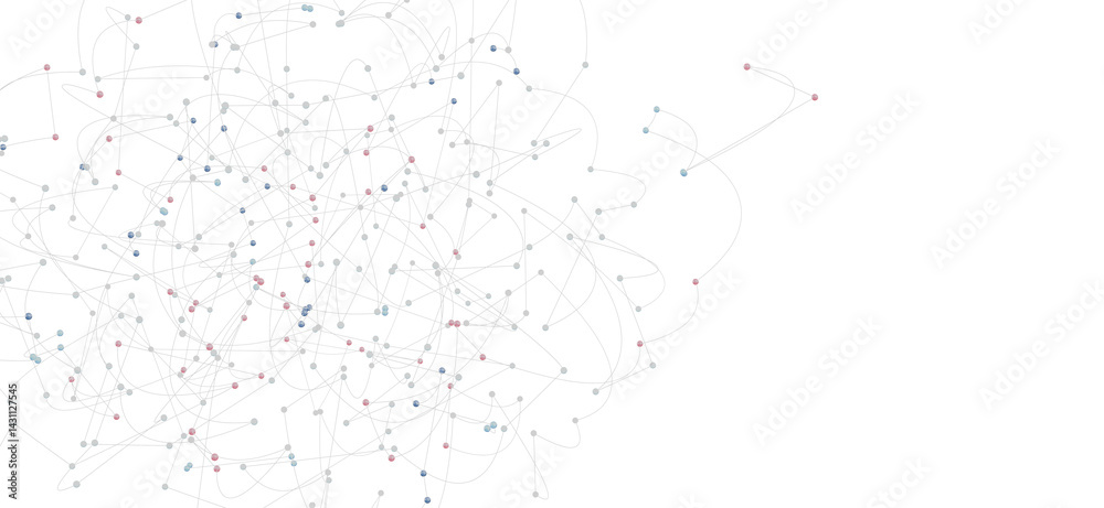Aufkleber complex network visualization,nodes and connections,technology, data, communication