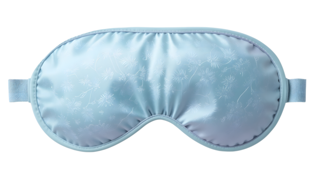 
Sleep mask, soft pastel colors, teal and lavender, satin fabric, comfortable eye cover, sleep accessory, relaxation aid, curved shape, elastic strap, gentle padding, smooth texture, isolated on white