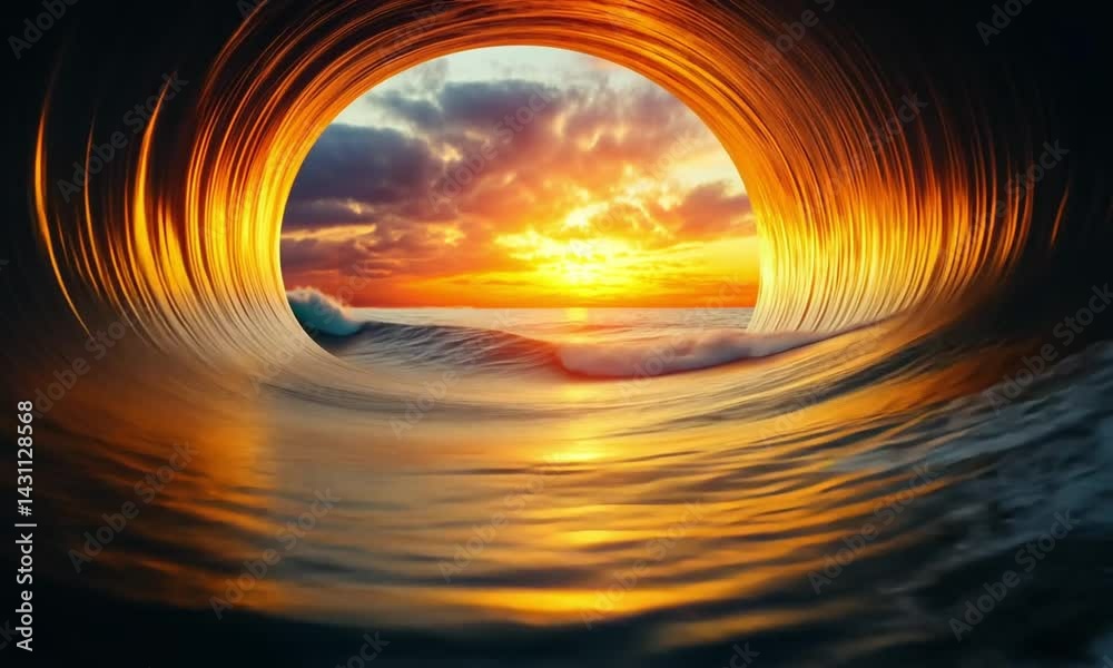 Canvas Prints swirling teal and magenta hues form a hypnotic liquid tunnel animation made with generative ai techn