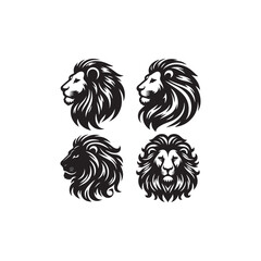 Lion head silhouette vector design illustration.