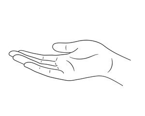 添える手を描いた手の線画ベクター素材
