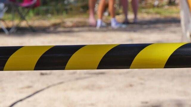 Black and yellow caution tape