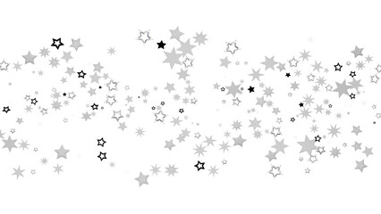 Scattered Silver Stars on Black Background