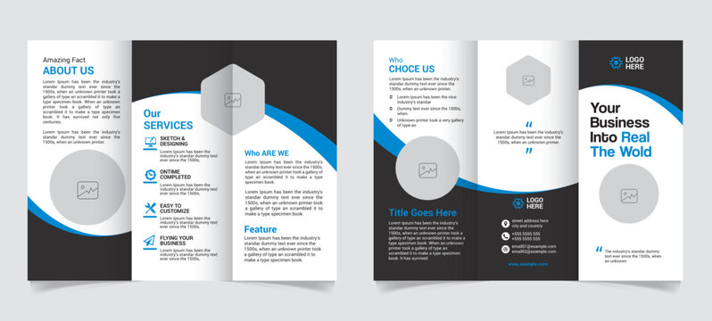 Trifold Brochure Template Design with vector file
