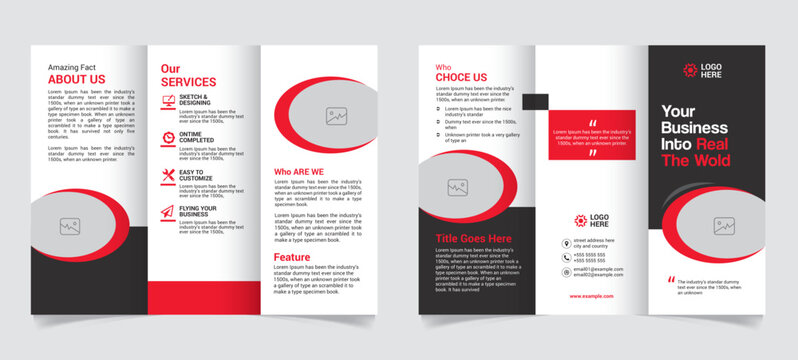 Trifold Brochure template design with Vector file
