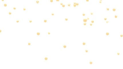 Abstract Gold Sphere Scattered White Background