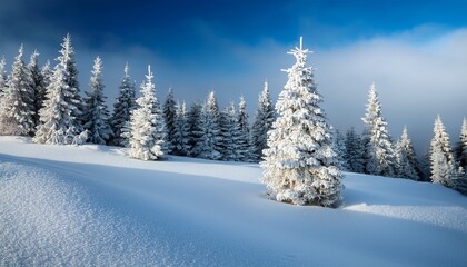 Fototapeta premium miniature frosty trees in winter landscape