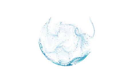 Stunning abstract image of a blue particle sphere, perfect for technology or science concepts.