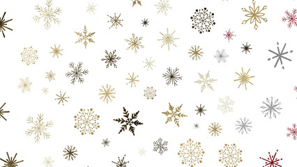 Snowflake Ballet: Exquisite 3D Illustration of Descending Festive Snowflakes in Motion