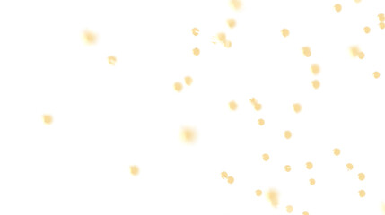 Abstract Gold Confetti Scattered on White Background