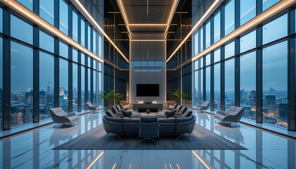 interior of a modern building in hong kong