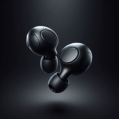 Wireless Audio Freedom: A Pair of Black Earbuds with Modern Design