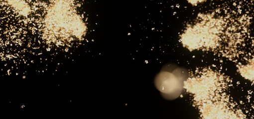 Abstract background with glittering gold particles on black. Perfect for luxury, celebration, or...