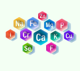 Set of microelements (minerals) useful for human health