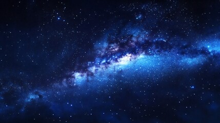 Celestial Galaxy: A Serene Night Sky Tapestry of Blues and Stars