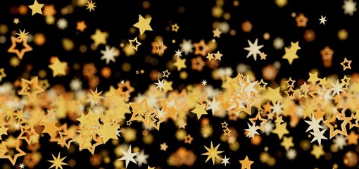 Sparkling gold stars on black. Perfect for holidays, celebrations, and more!