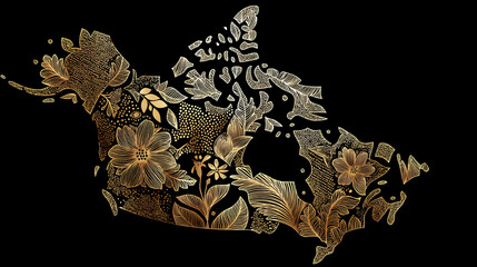 Naklejka premium Arctic to Atlantic Vintage‑Style Canada Wall Map Poster