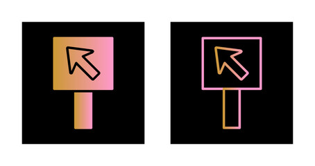 Diagonal Up Left Arrow Icon Design