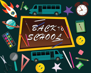 Obraz premium Back to school vector illustration design for social media poster and design