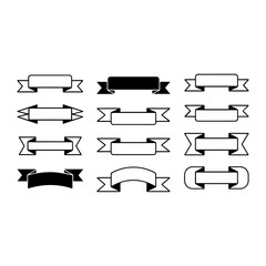 Obraz premium Smooth Ribbon Silhouettes with Professional Vector Appeal