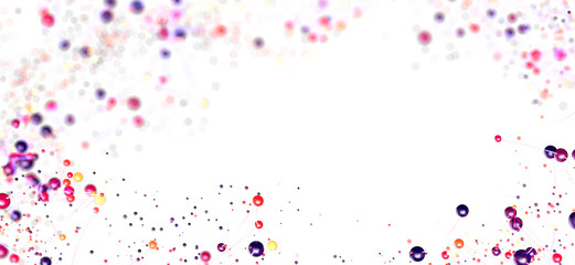 Vibrant background with connected spheres. Ideal for tech, science, and design.