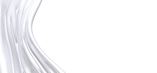 Abstract white liquid splash with a dynamic and smooth flowing texture, perfect for creating a modern and minimalist background.