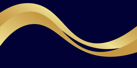 Obraz premium gold wave curve, golden wave corner shape for element, stripes ribbon golden graphic, striped gold. eps 10
