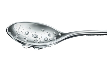 Water droplets on a spoon