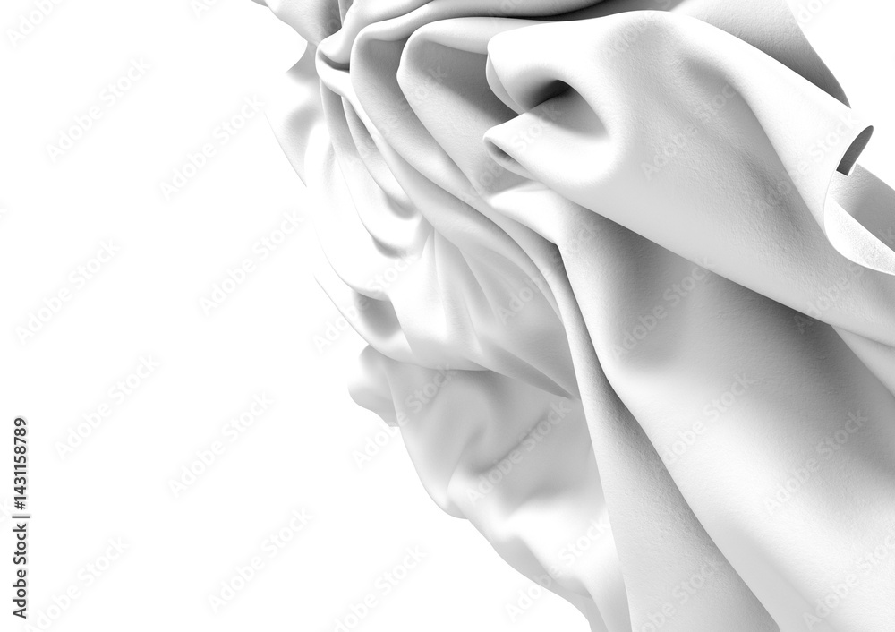 Poster Abstract white liquid splash with a dynamic and smooth flowing texture, perfect for creating a modern and minimalist background.