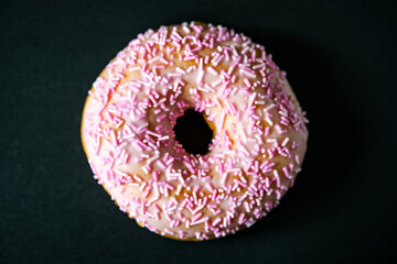  Single Pink Iced Donut Sweet Snack