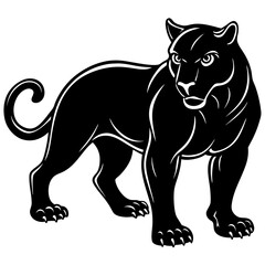 Obraz premium Aggressive Black Panther Mascot Logo Vector Illustration isolated on White Background