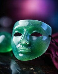 creative, imaginative masks made of various natural stones